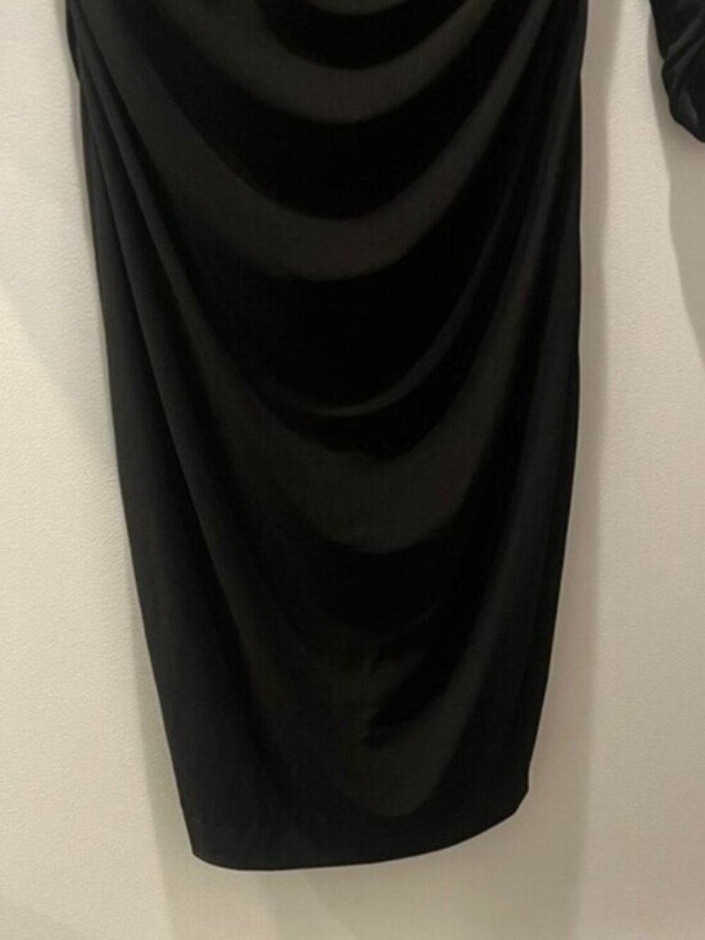 Cache Y2K Black Ruched Long Sleeve Gold Zip Dress Size M - Picture 6 of 10